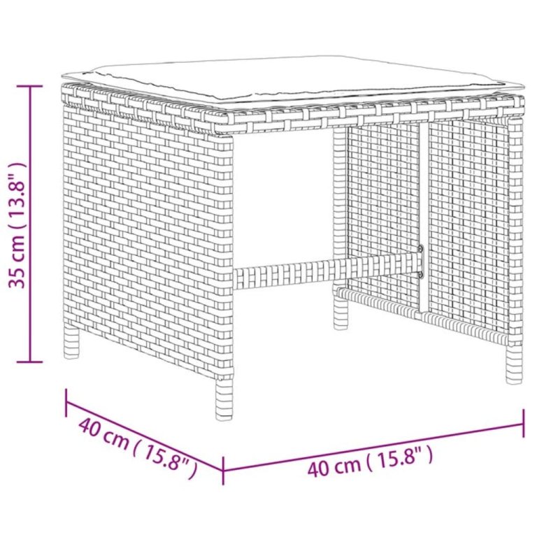 Външни табуретки с възглавници 4 бр кафяв 40x40x35 см полиратан