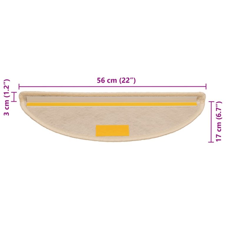 Самозалепващи стелки за стълби сизал 15 бр 56x17x3 см бербер