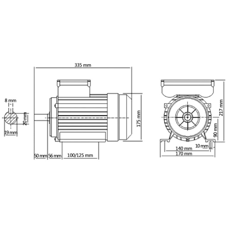 Еднофазен електромотор алуминий 1,5 kW/2 кс 2 полюса 2800 об/м