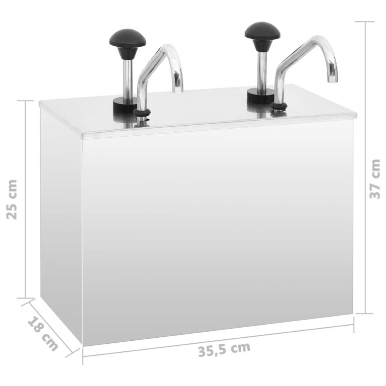 Диспенсър за сос от неръждаема стомана, 2 x 3,5 л