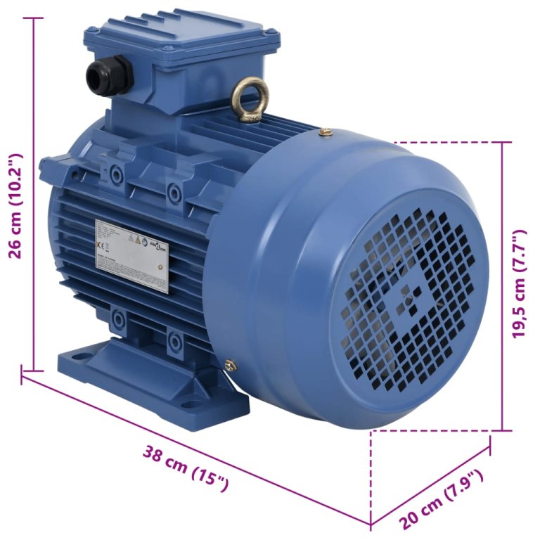 Трифазен електромотор, алуминий, 3kW/4HP, 2 полюса, 2840 об/мин