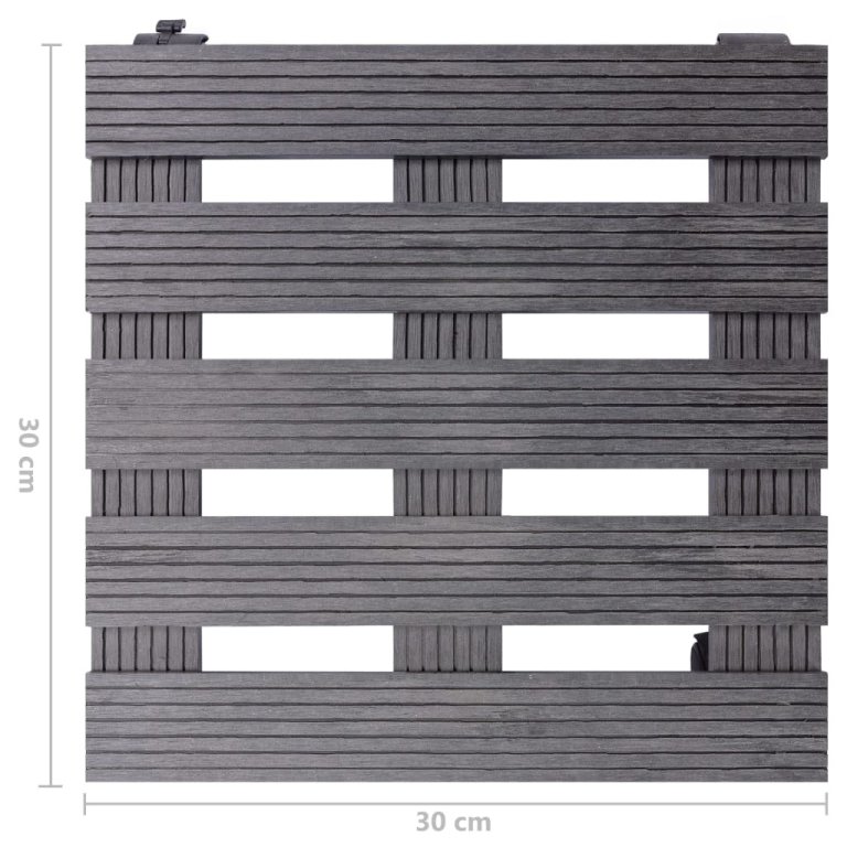 Поставки за цветя на колелца, 2 бр, сиви, 30x30x7,5 см, WPC