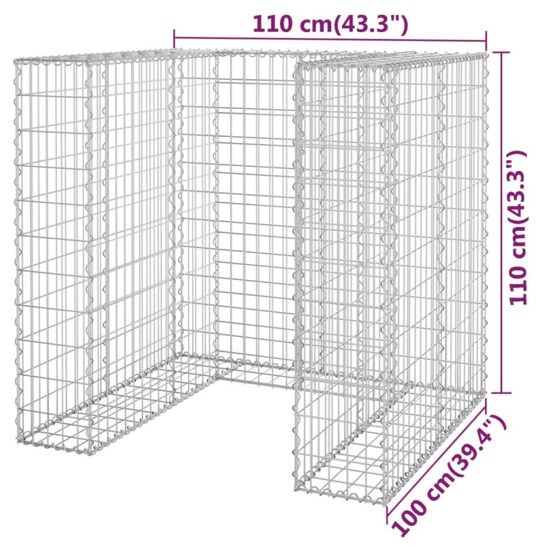 Габионна стена за контейнер поцинкована стомана 110x100x110 см