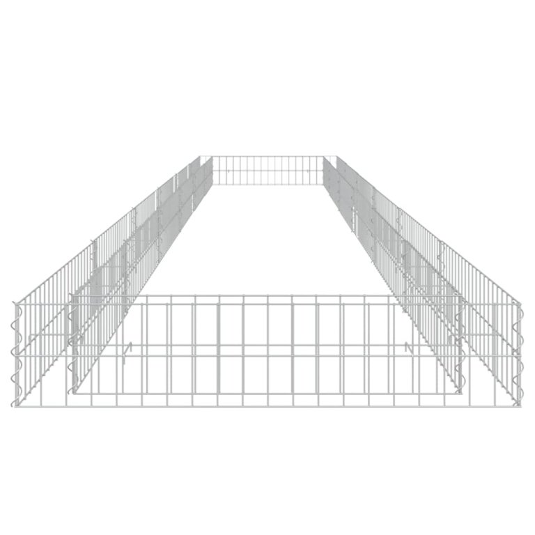 Габион повдигната леха, поцинкована стомана, 600x100x20 cм