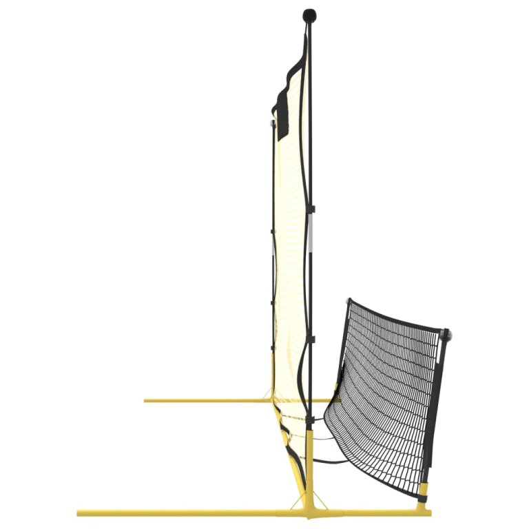 Рикошет мрежа за футбол черно и жълто 183x85x120 см полиестер