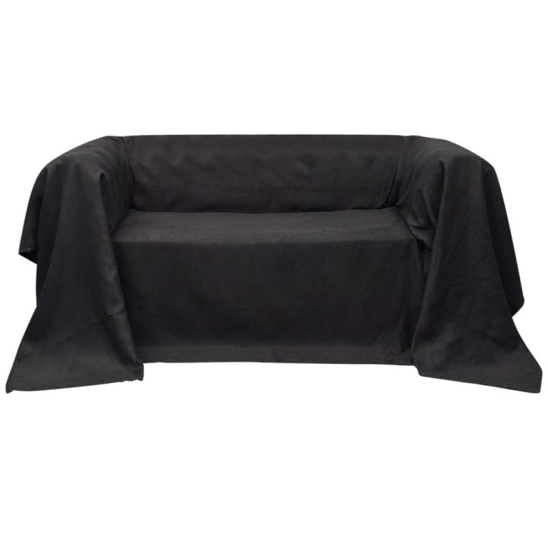 130897 Micro-suede Couch Slipcover Anthracite 270 x 350 cm