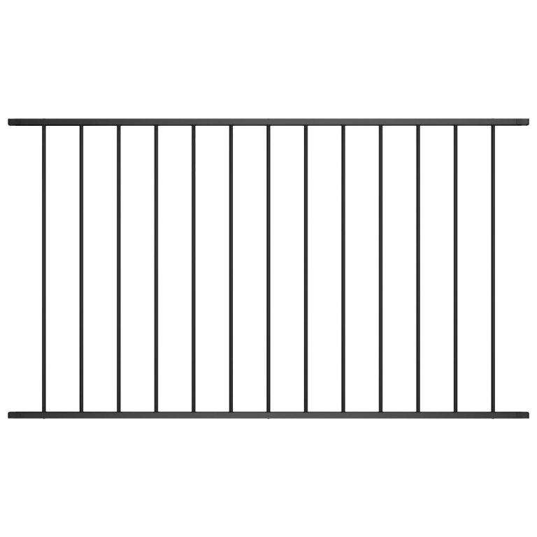Ограден панел, прахово боядисана стомана, 1,7x1,25 м, черен