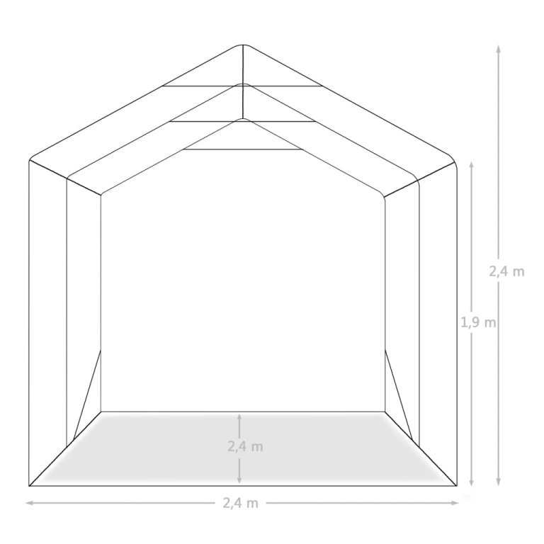 Гаражна тента, PVC, 2,4х2,4 м, зелена