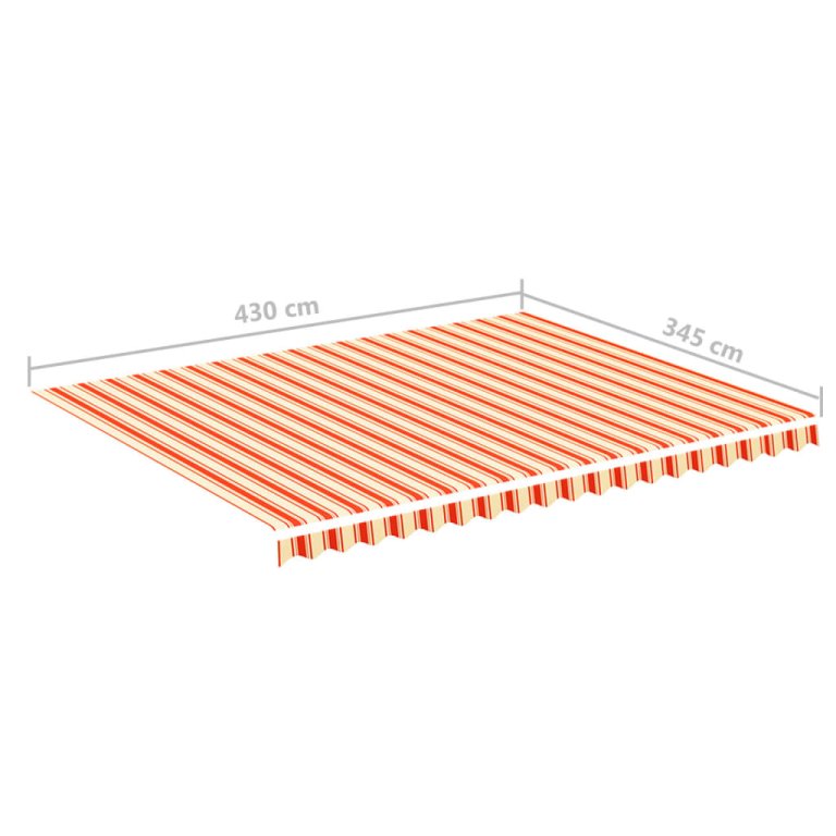 Резервно платнище за тенти, жълто и оранжево, 4,5x3,5 м