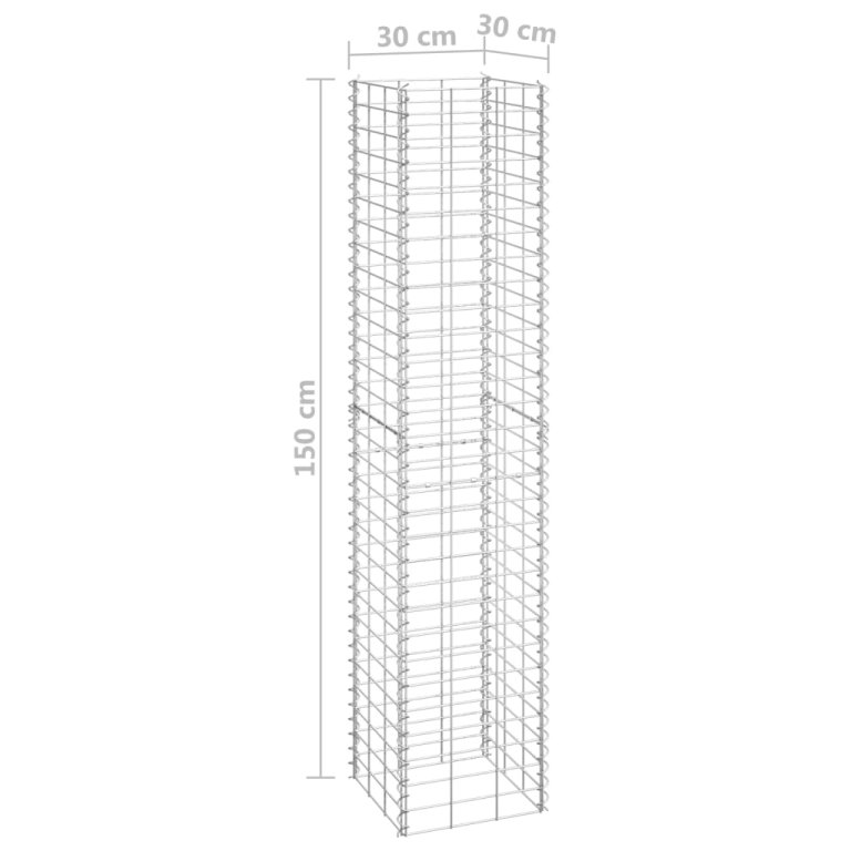 Габиони повдигнати лехи, 3 бр, 30x30x150 см, желязо