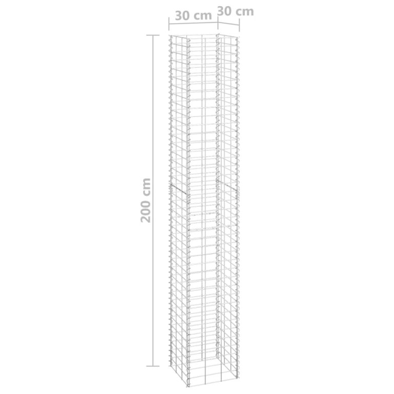 Габиони повдигнати лехи, 4 бр, 30x30x50/100/150/200 см, желязо