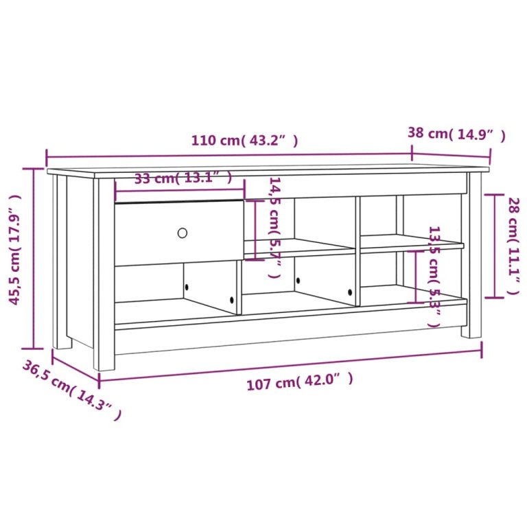 Шкаф за обувки меденокафяв 110x38x45,5 см борово дърво масив