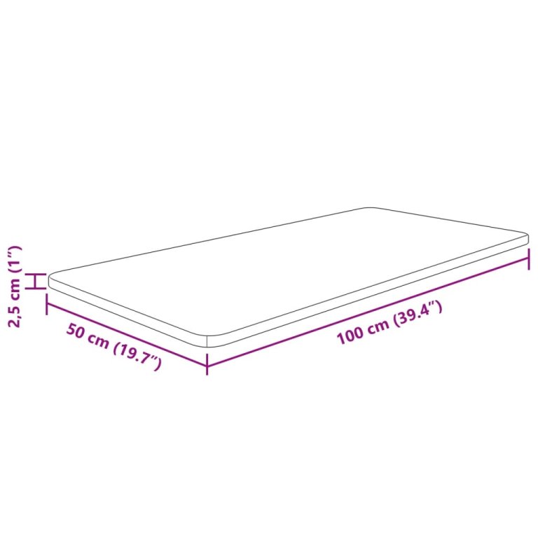 Плот за баня тъмнокафяв 100x50x2,5 см обработено масивно дърво