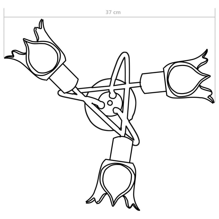 Полилей със стъклени абажури, за 3 крушки Е14, лале