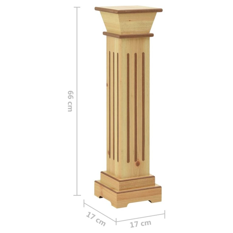 Класическа стойка за цветя квадрат светло дърво 17x17x66 см МДФ