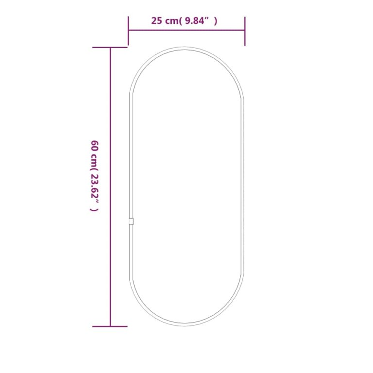 Стенно огледало сребро 60x25 см овално