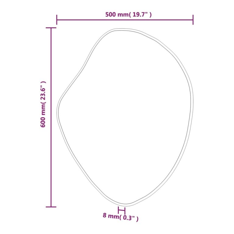 Стенно огледало сребро 60x50 см