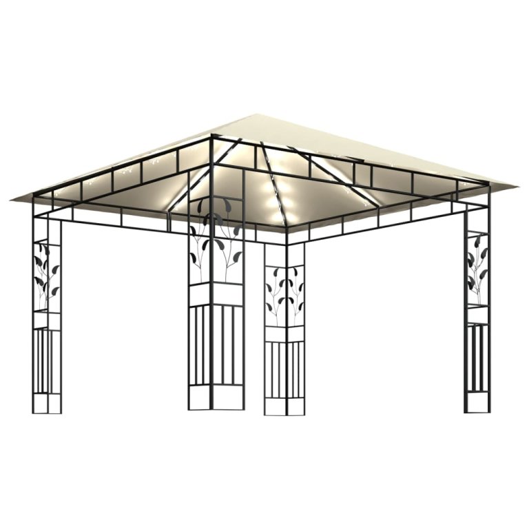 Шатра с комарник и LED стринг, 3x3x2,73 м, 180 г/м², кремава