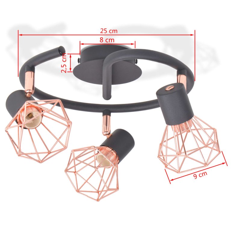 Таванна лампа с 3 LED филамент крушки 12 W