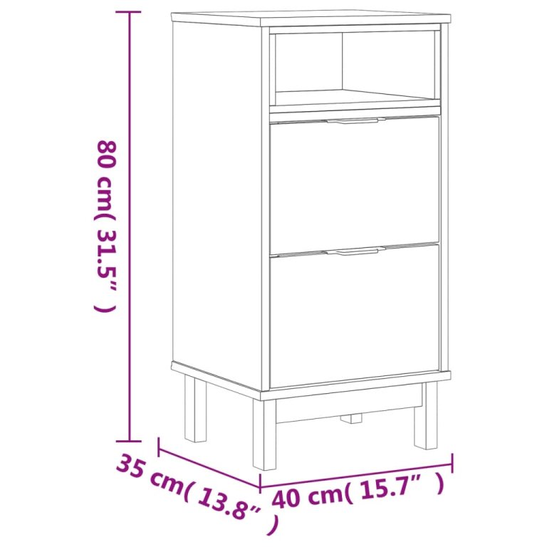 Нощно шкафче FLAM 40x35x80 см бор масив