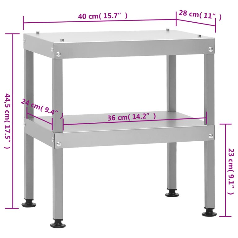 Маса за фурна опушвач 40x28x44,5 см поцинкована стомана