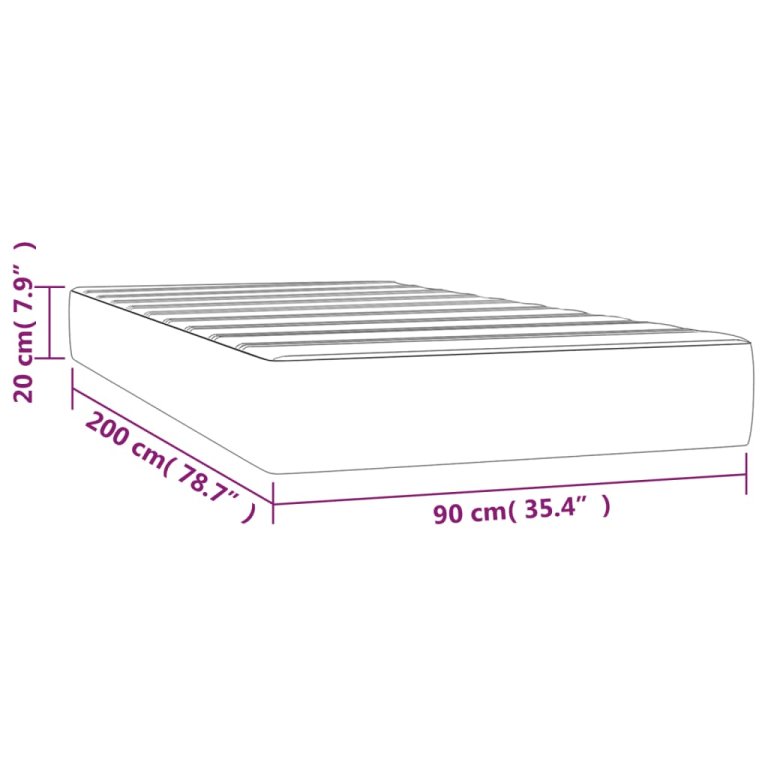 Матрак за легло с покет пружини розов 90x200x20 см кадифе