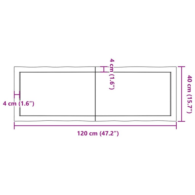 Плот за маса светлокафяв 120x40x(2-4) см обработен масивен дъб