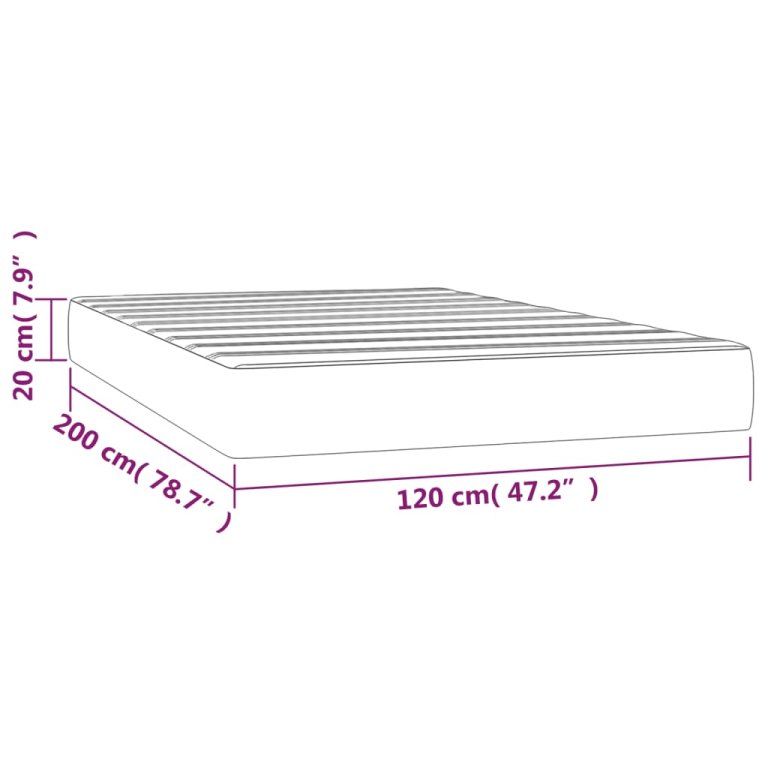 Матрак за легло с покет пружини розов 120x200x20 см кадифе