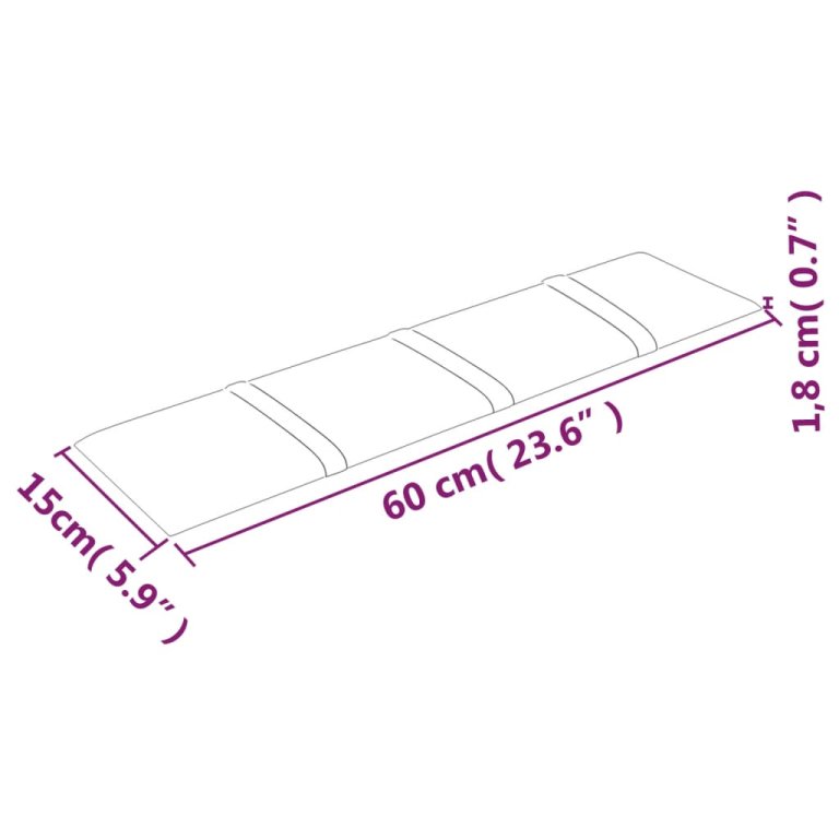 Стенни панели, 12 бр, жълти, 60x15 см, плат, 1,08 м²