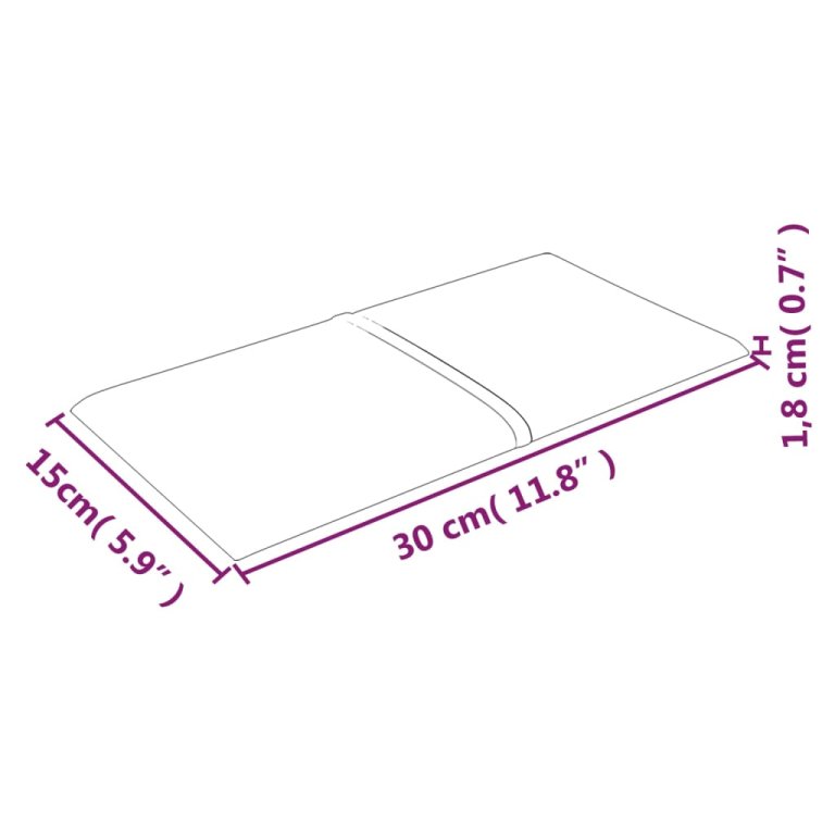 Стенни панели, 12 бр, лилави,30x15 см, плат, 0,54 м²