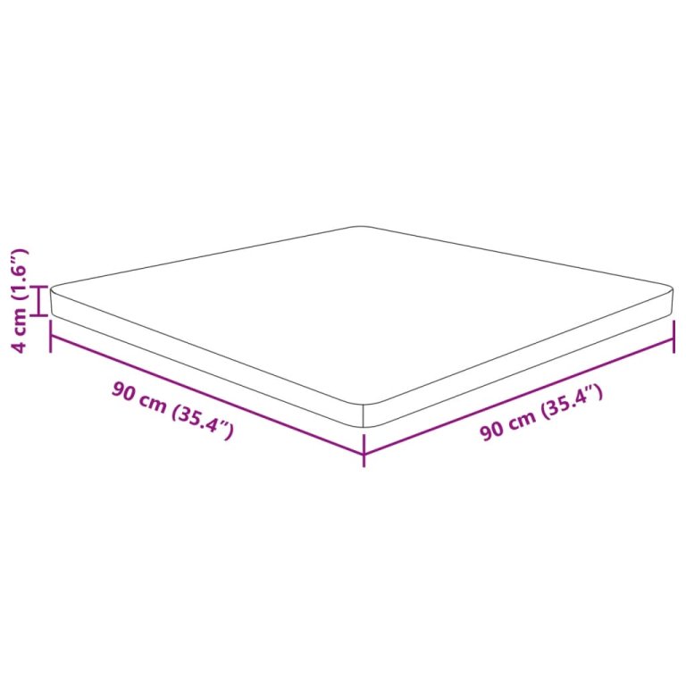 Квадратен плот за маса, тъмнокафяв, 90x90x4 см, дъб масив