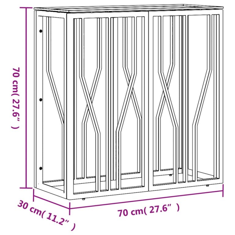 Конзолна маса 70x30x70 cм неръждаема стомана и стъкло