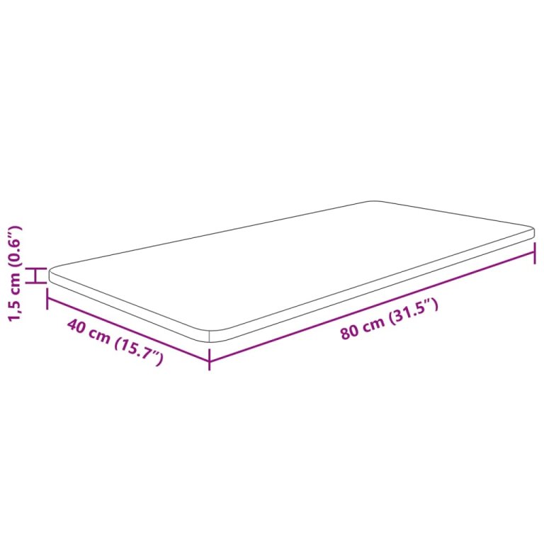 Плот за баня светлокафяв 80x40x1,5 см обработено масивно дърво