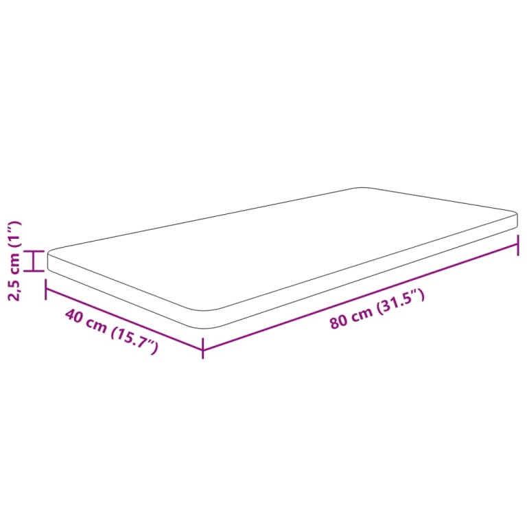 Плот за баня тъмнокафяв 80x40x2,5 см обработено масивно дърво