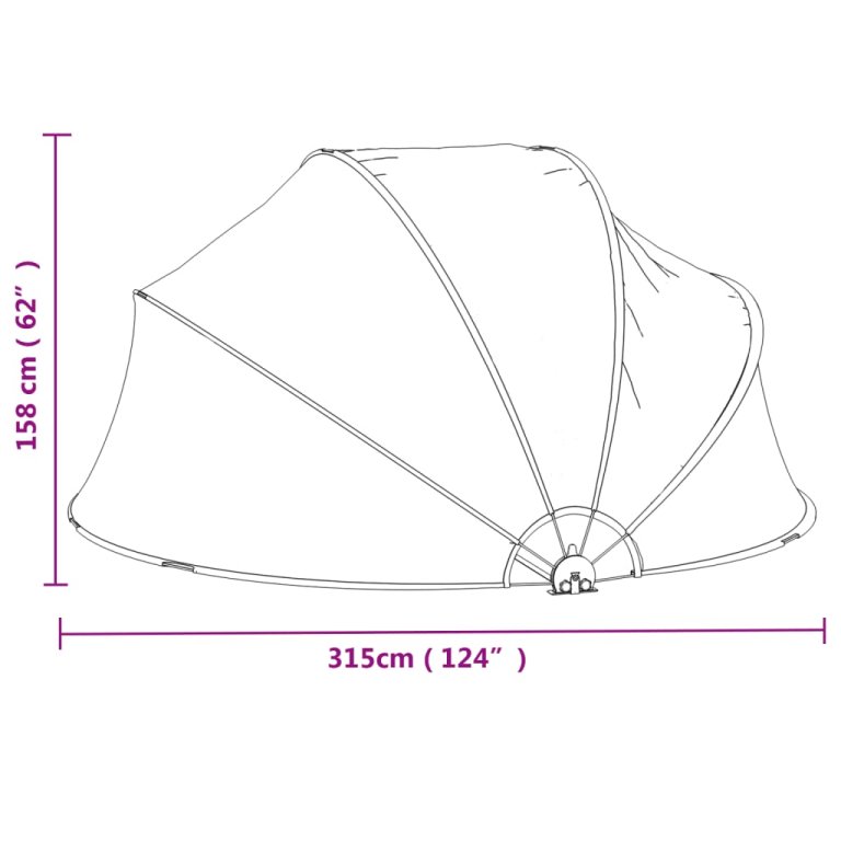 Купол за басейн 315x158 см PVC