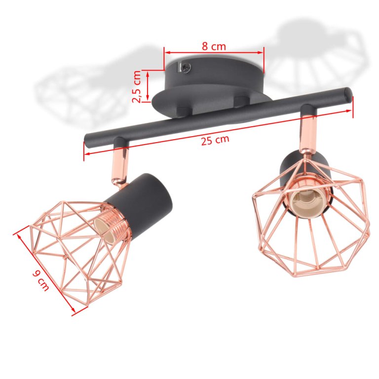 Таванна лампа с 2 LED филамент крушки 8 W