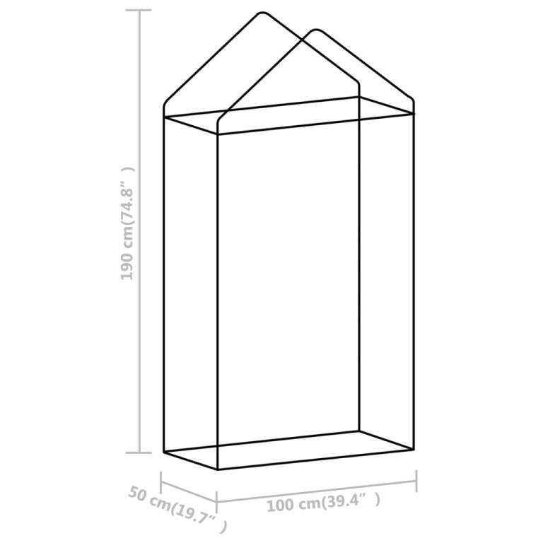 Оранжерия със стоманена рамка 0,5 м² 1x0,5x1,9 м