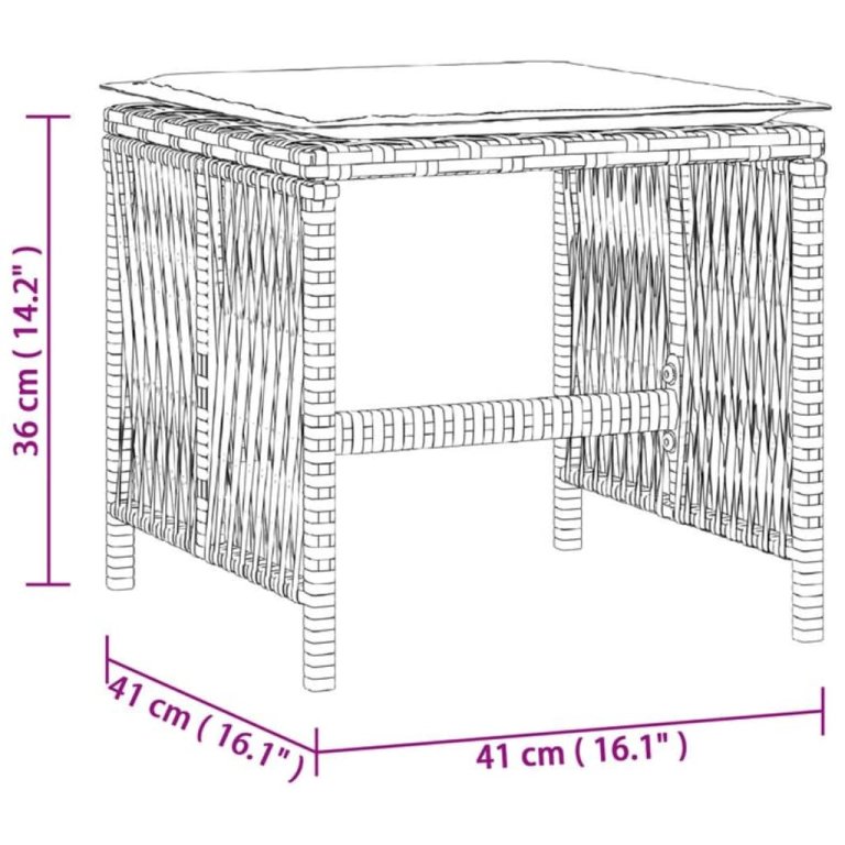 Външни табуретки с възглавници 4 бр кафяв 41x41x36 см полиратан