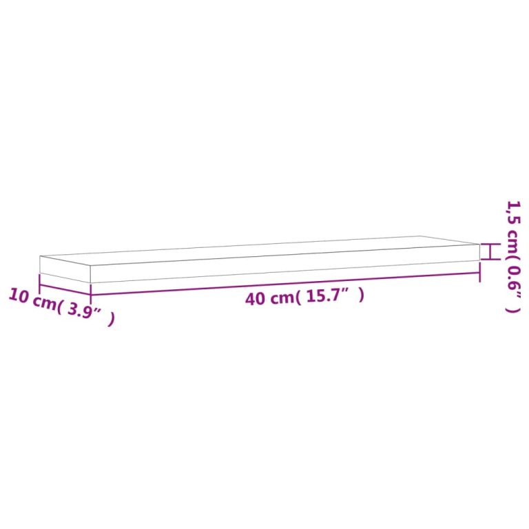 Стенни рафтове 4 бр опушен дъб 40x10x1,5 см инженерно дърво