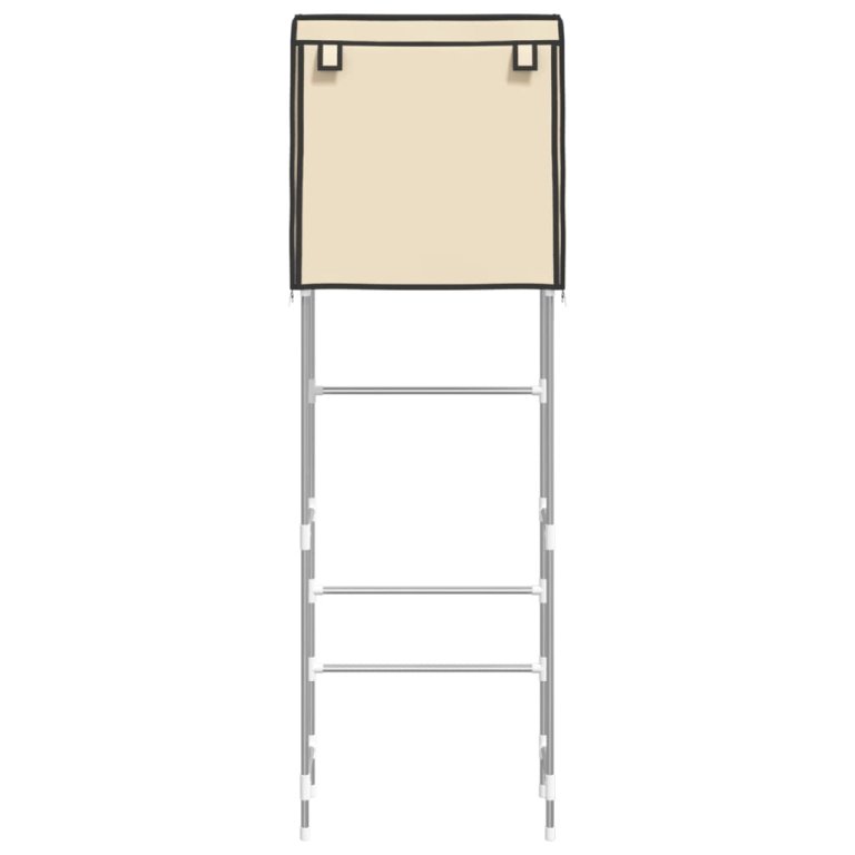 2-етажен рафт за над тоалетна кремав 56x30x170 см желязо