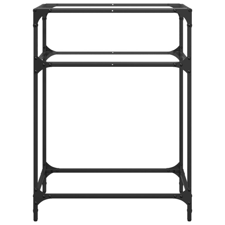 Конзолна маса с прозрачен стъклен плот 60x35x81 см стомана