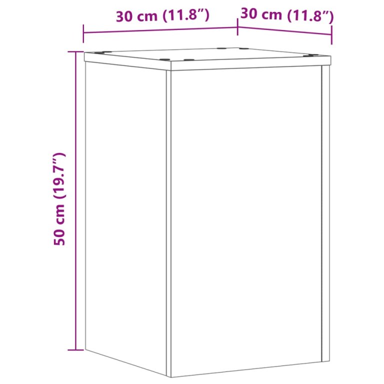 Стойки за растения 2 бр бели 30x30x50 см инженерно дърво