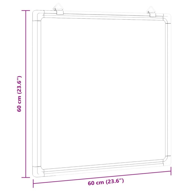 Магнитна бяла дъска 60x60x1,7 см алуминий