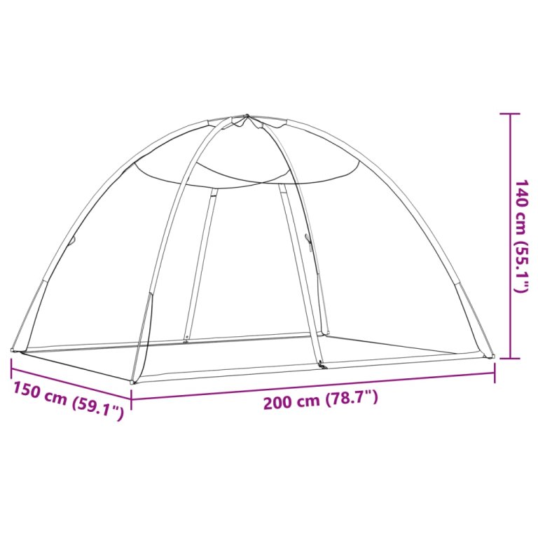 Мрежа срещу комари Монголия с врати 220 mesh бял 200x150x140 см