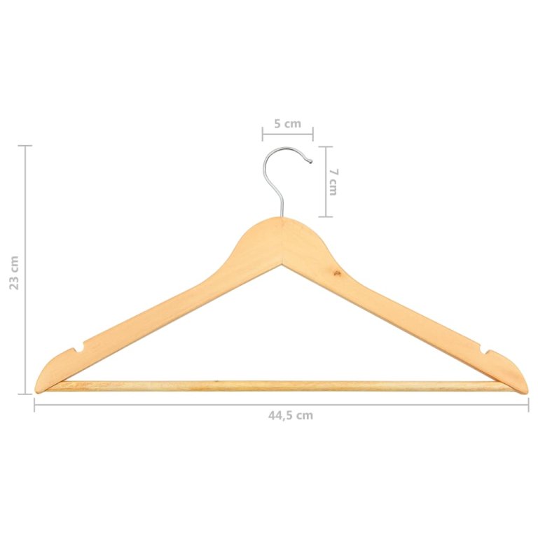 20 бр Комплект закачалки за дрехи антиплъзгащи твърдо дърво