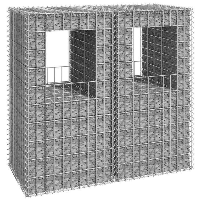 Габионна кошница стълб, 2 бр, 50x50x100 cм, желязо