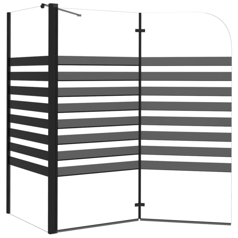 Параван за вана на ивици, 120x68x130 см, закалено стъкло