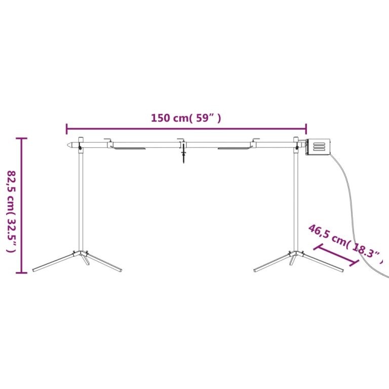 Автоматичен шиш за чеверме с мотор, инокс, 150x46,5x82,5 см