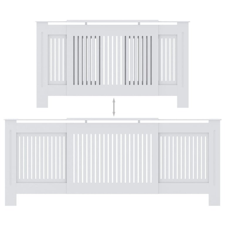 МДФ параван за радиатор, бял, 205 см