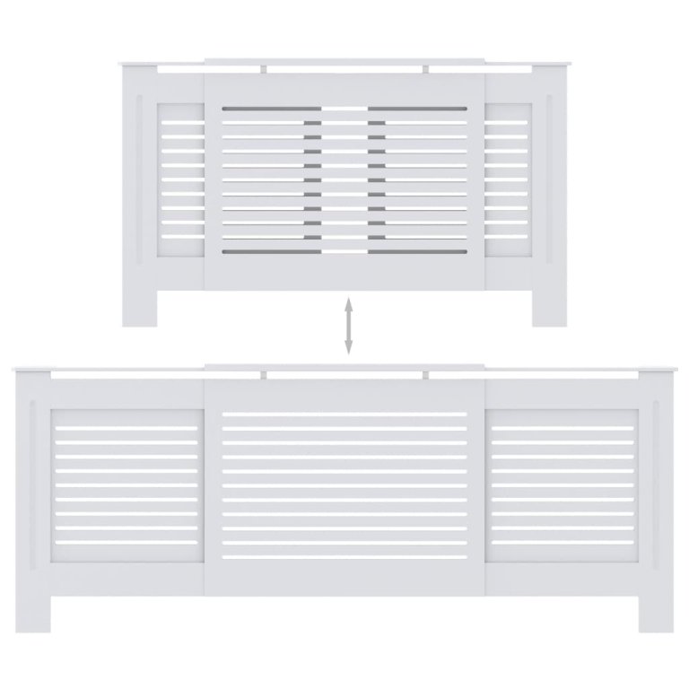 МДФ параван за радиатор, бял, 205 см